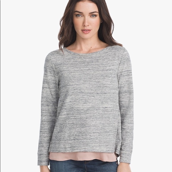 White House Black Market Tops - NWOT | WHBM Long Sleeve Woven Hem Split Back Top